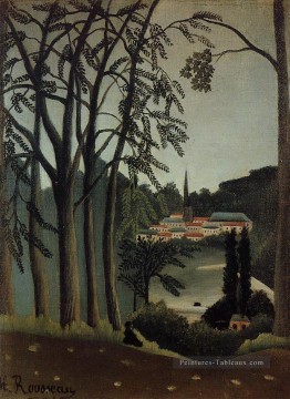 vue de Saint nuage 1909 Henri Rousseau post impressionnisme Naive primitivisme Peinture à l'huile